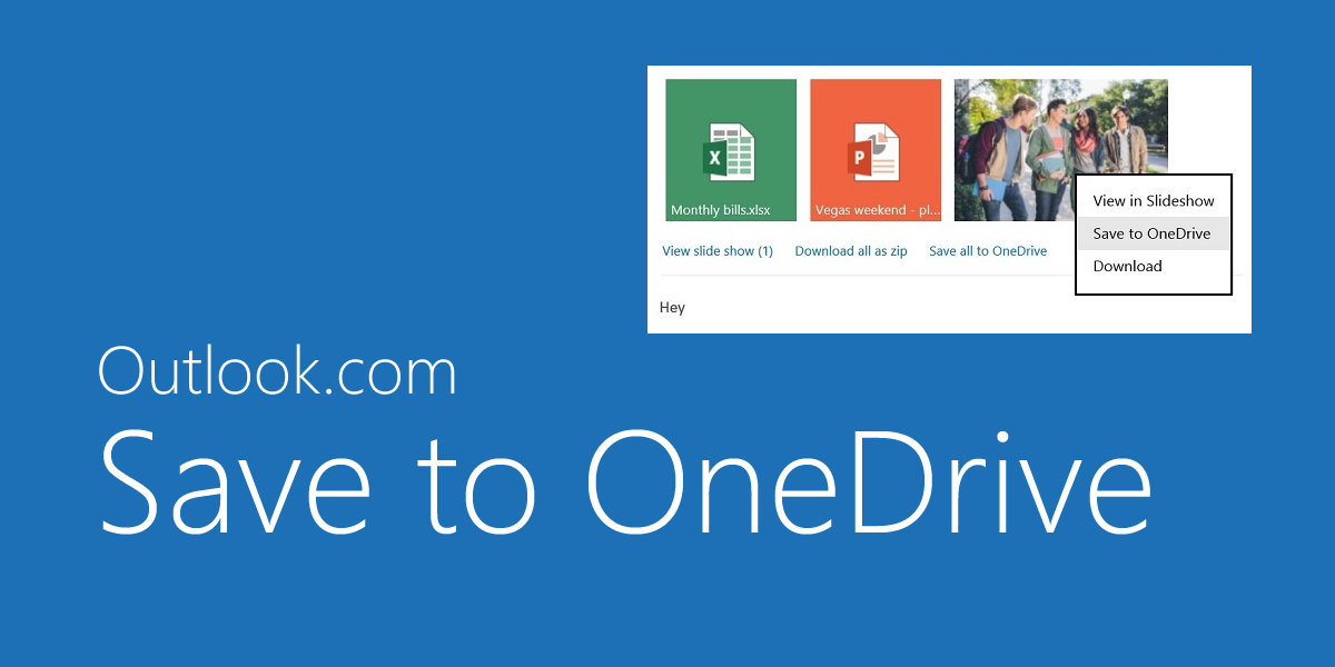 Αποθήκευση αρχείων από το Outlook.com στο OneDrive με ένα κλικ