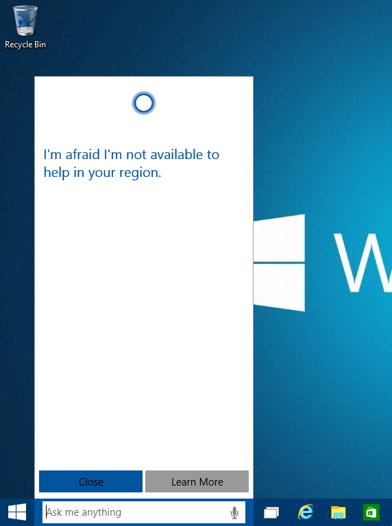 Ενεργοποίηση της Cortana για Ελλάδα στα Windows 10 build 9926