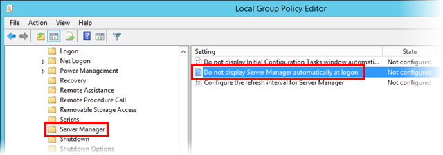 Απενεργοποίηση του Server Manager κατά τη σύνδεση στον Windows Server 2012