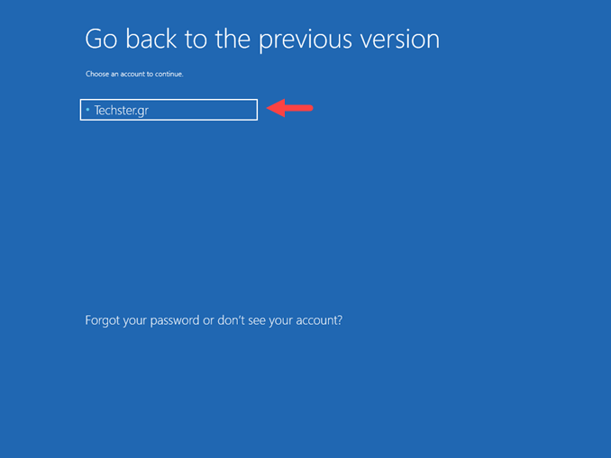 Επιστροφή σε προηγούμενη έκδοση των Windows 10