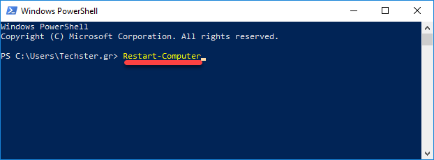 Επανεκκίνηση υπολογιστή στα Windows 10